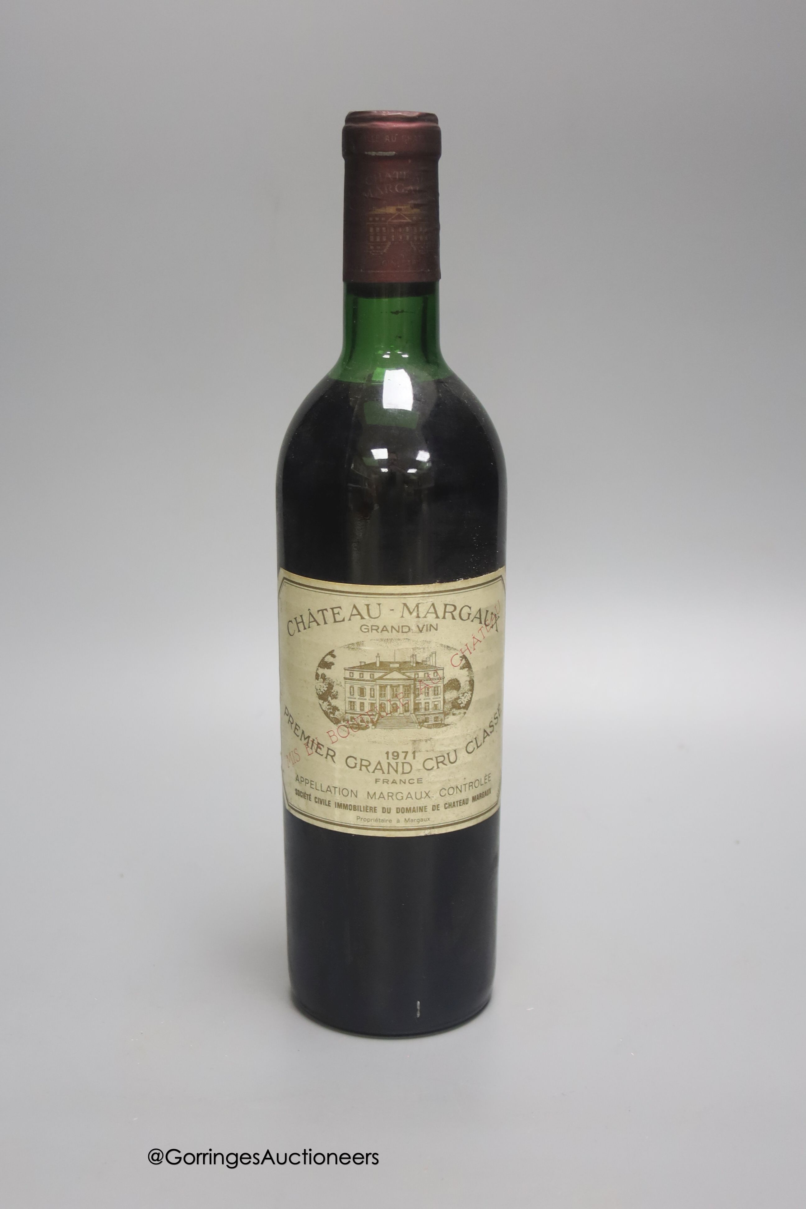 One bottle of Chateau Margaux 1971 Premier Grand Cru Classe
